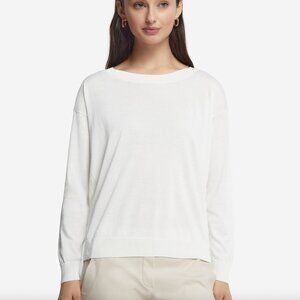Falconeri Silk and Cotton Crewneck Sweater | Size: S | Color: White